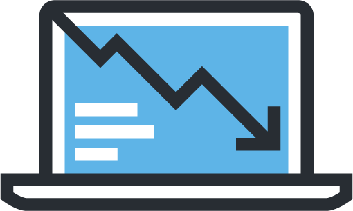 Laptop chart falling